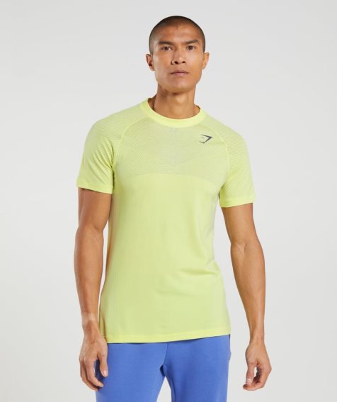 Men's Gymshark Apex Seamless T-Shirts Yellow | NZ 9WOKZD